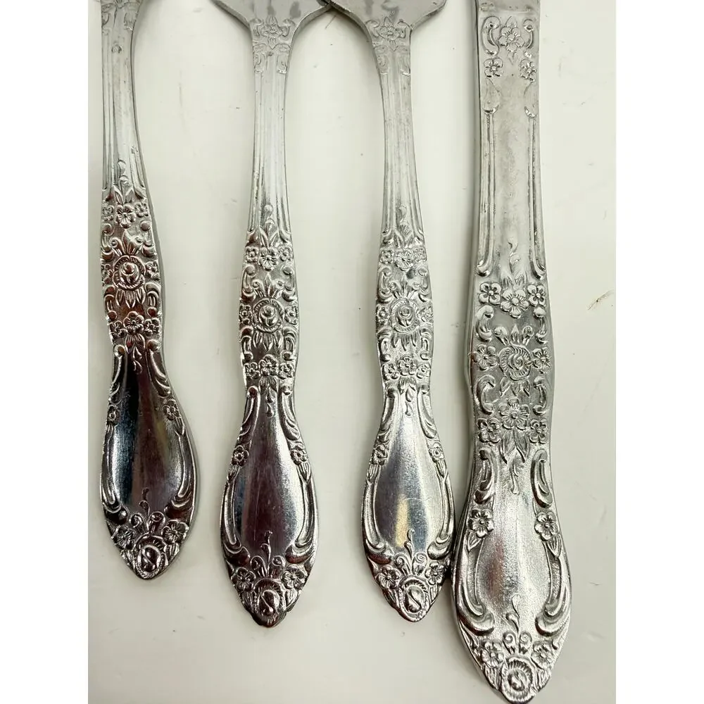 Vintage Ornate Flatware Northland Stainless Korea Lot 5 Arts Crafts Replacement